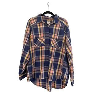 The North Face Women's Set Up Camp Flannel Shirt size XL Pink Purple Yellow